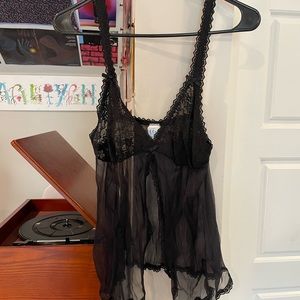 Black lace teddy shirt